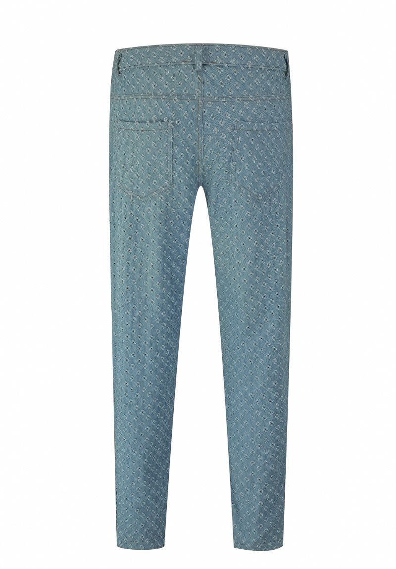 Jean large à motifs troués - Frilivin
