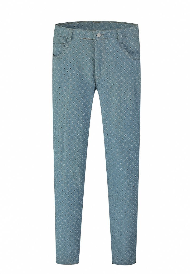 Jean large à motifs troués - Frilivin