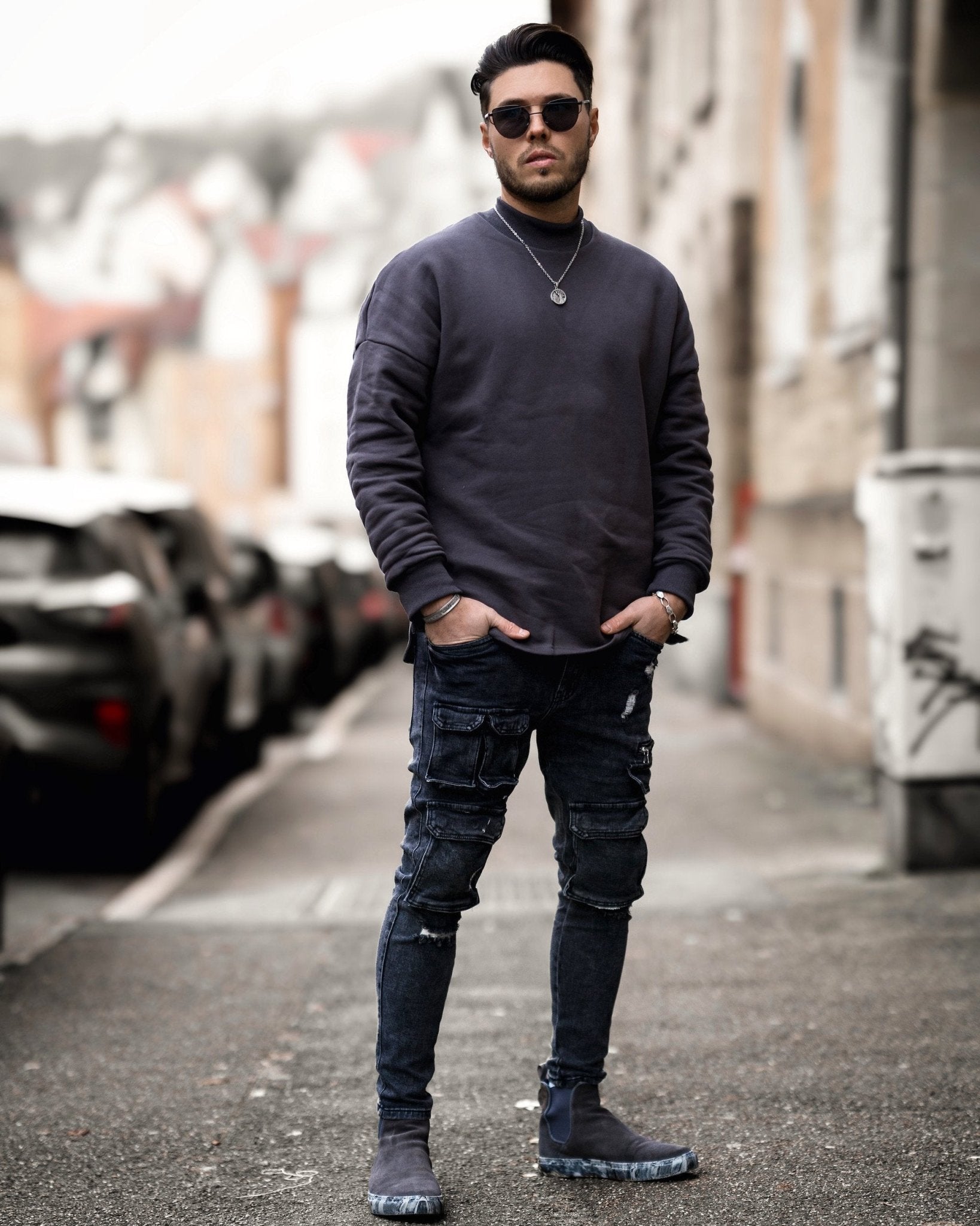Jean skinny multipoches déchiré - Frilivin