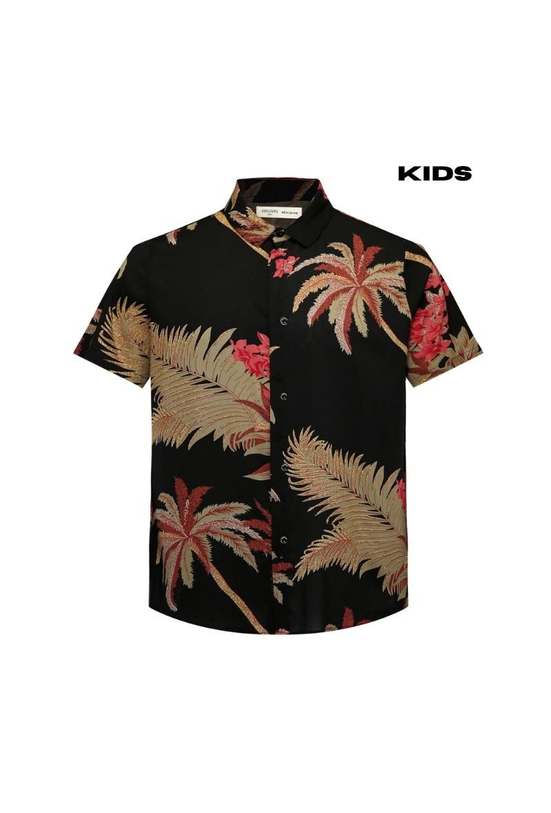 Kids enfant chemise manches courtes à imprimé fleuri - Frilivin