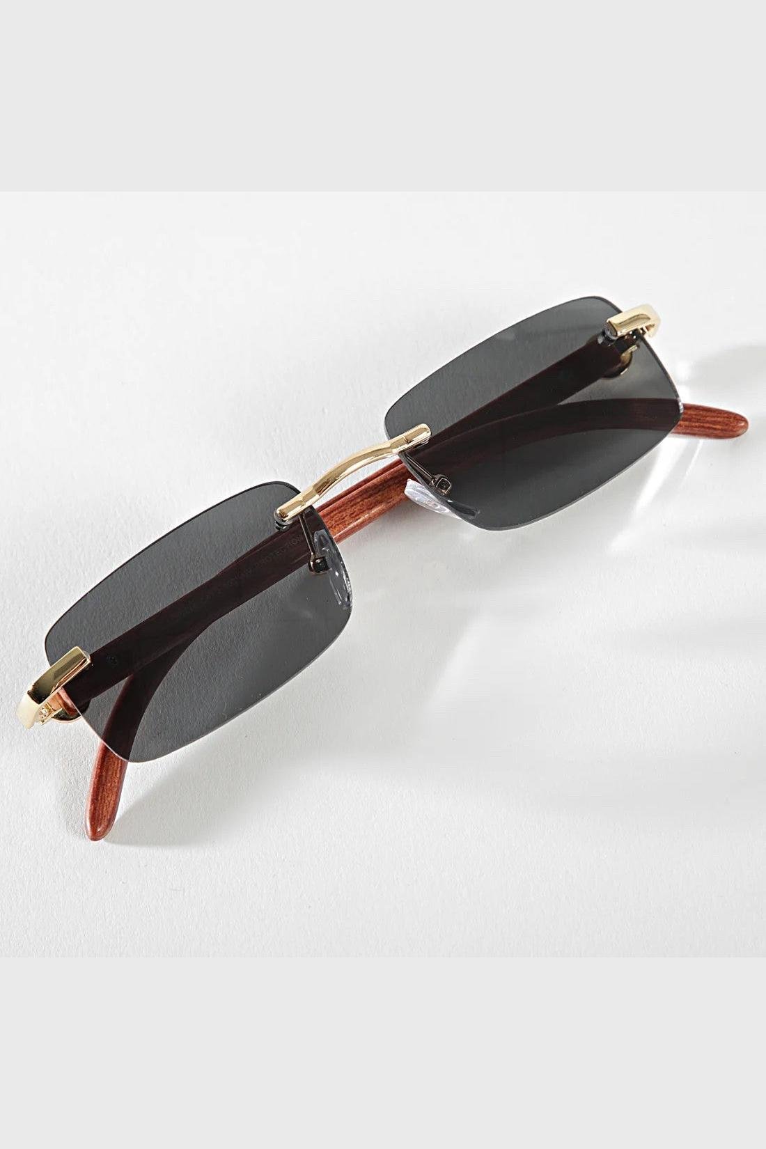 Lunettes de soleil rectangulaires sans monture – Frilivin