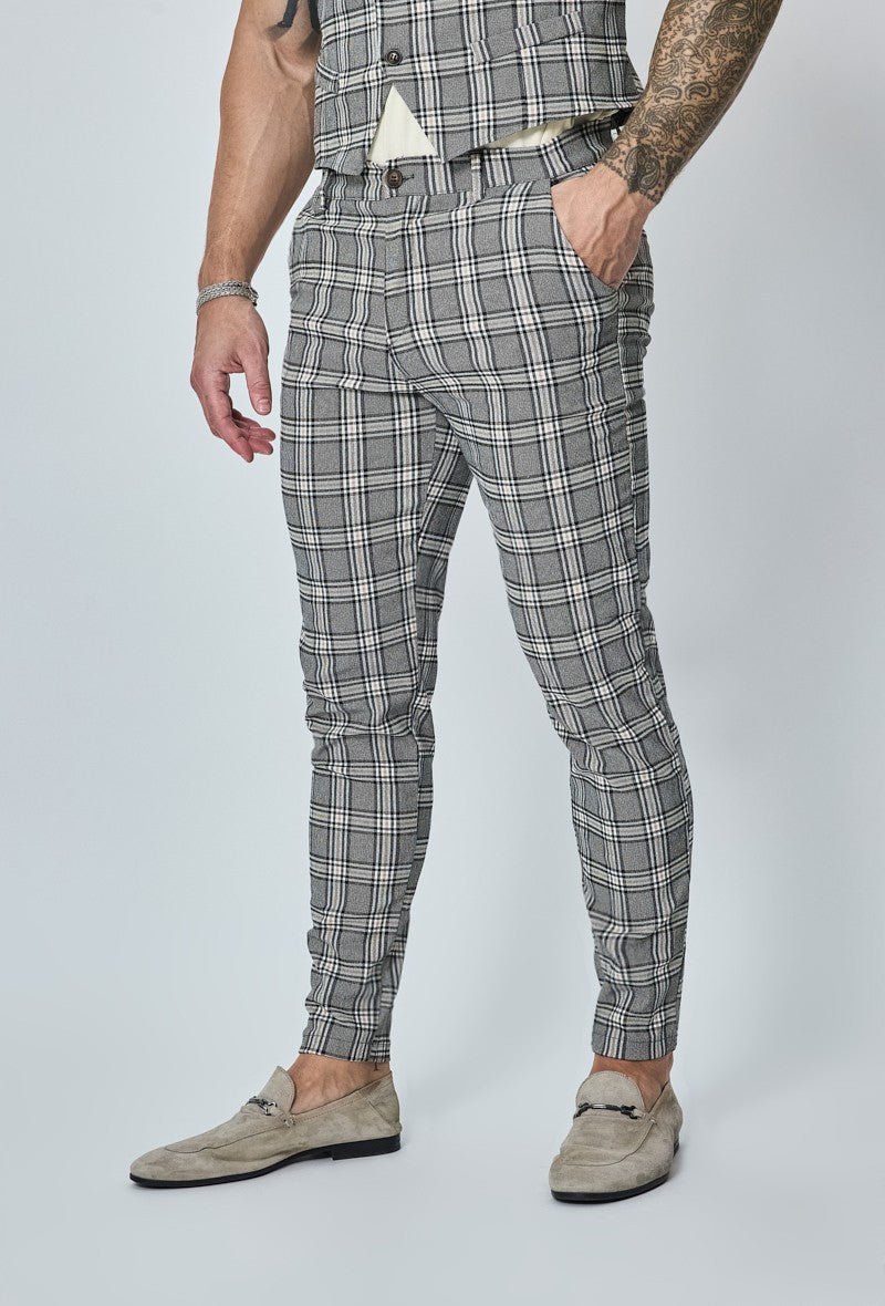 Slim checked pants