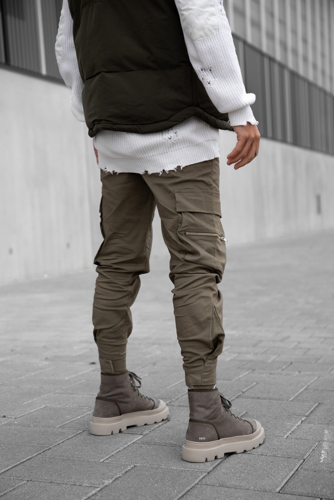 Pantalon cargo jogger avec détail zippé - Frilivin