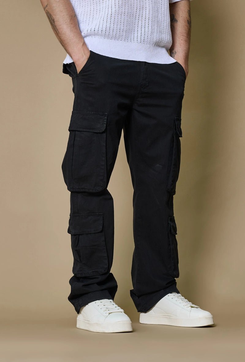 Pantalon cargo large uni - Frilivin