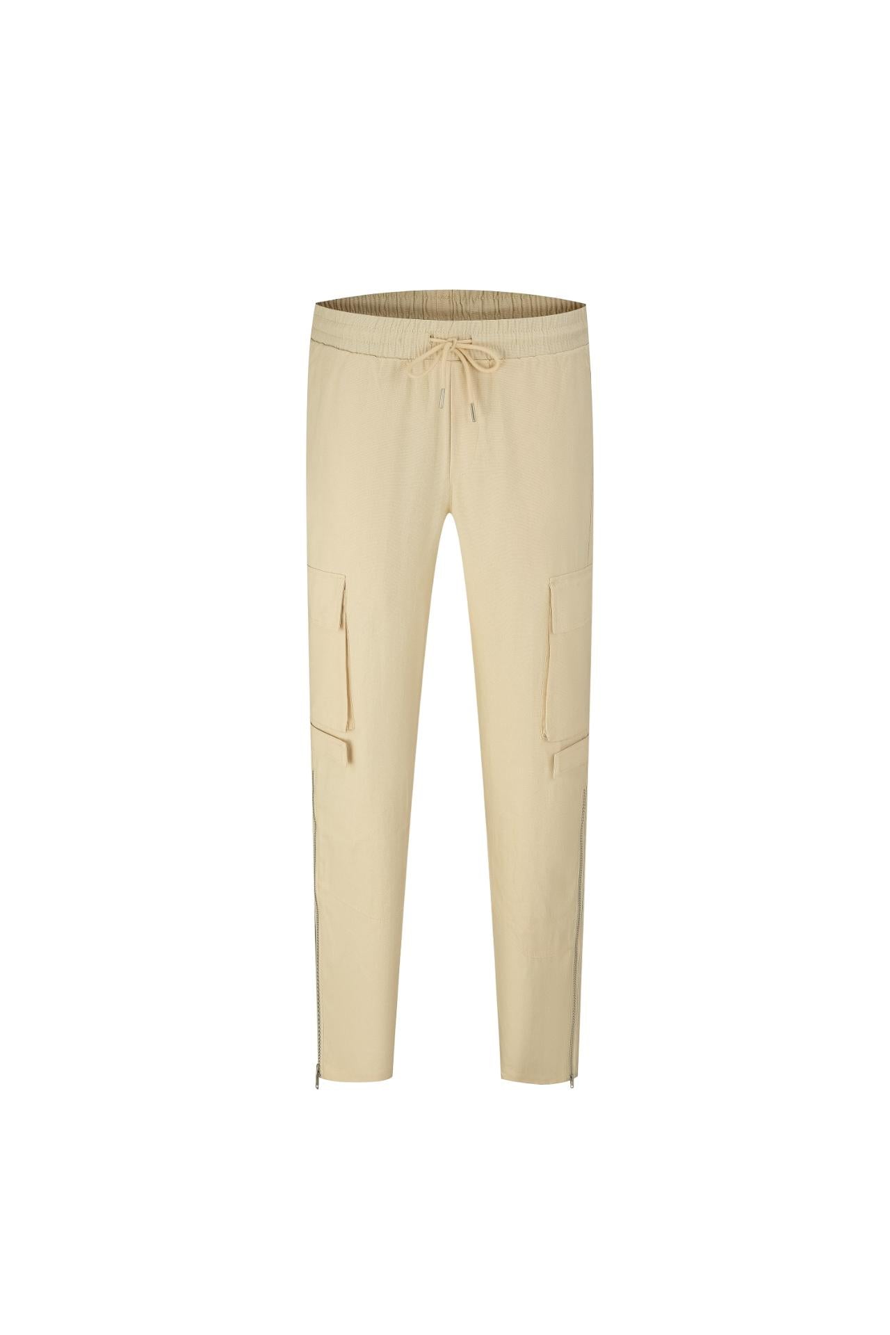 Pantalon cargo toile à fentes zippées - Frilivin