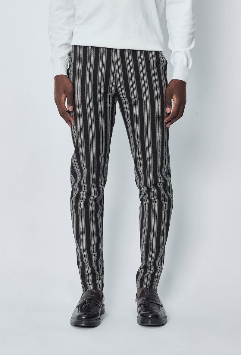 Pantalon Chino Pantalon Noir Rayure Blanche Homme Pantalon Chino