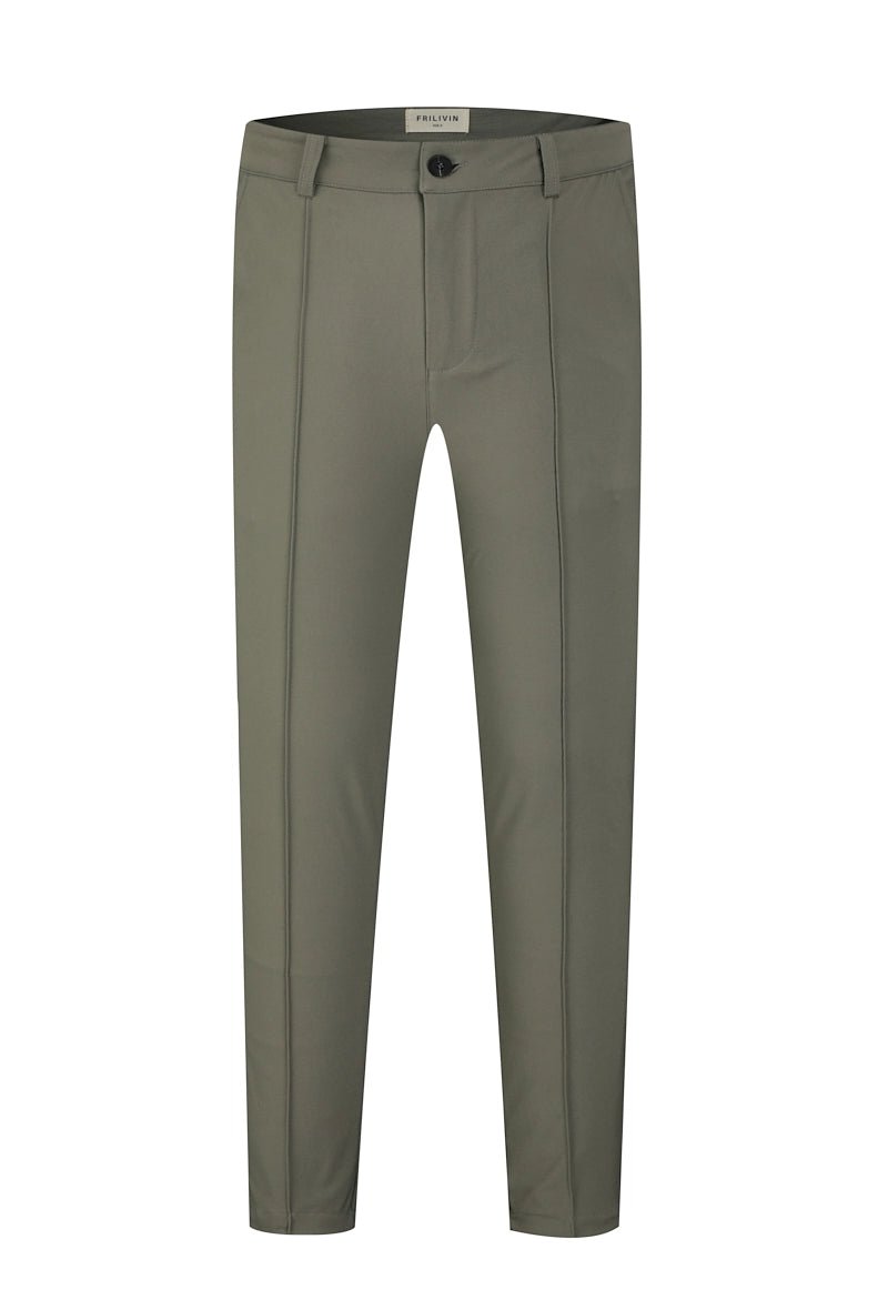 Pantalon chino uni avec glissière - Frilivin