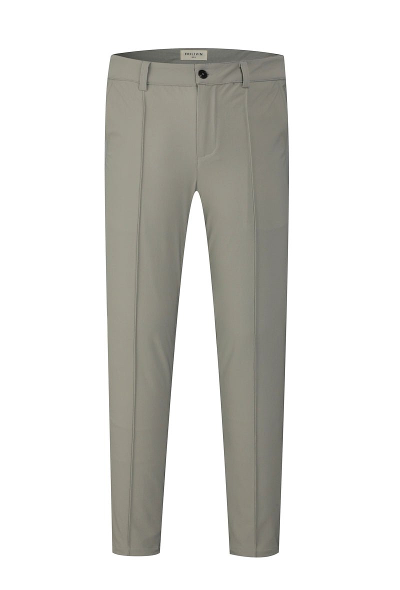 Pantalon chino uni avec glissière - Frilivin