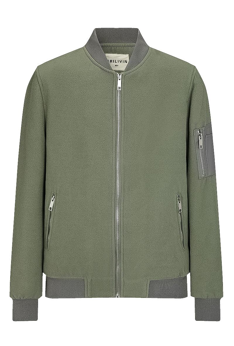 Blouson bicolore avec fermeture éclaire - Frilivin