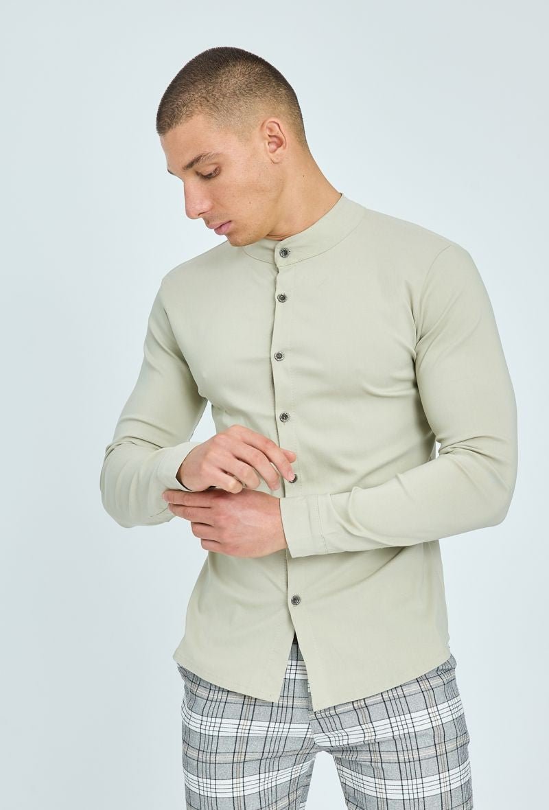 Chemise col mao à boutons fantaisie - Frilivin