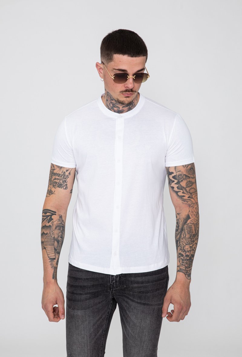 Chemise col mao manches courtes - Frilivin