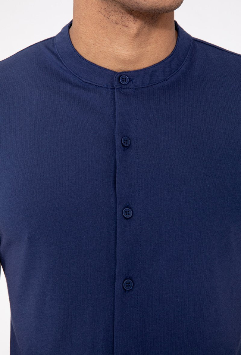 Chemise col mao manches courtes - Frilivin