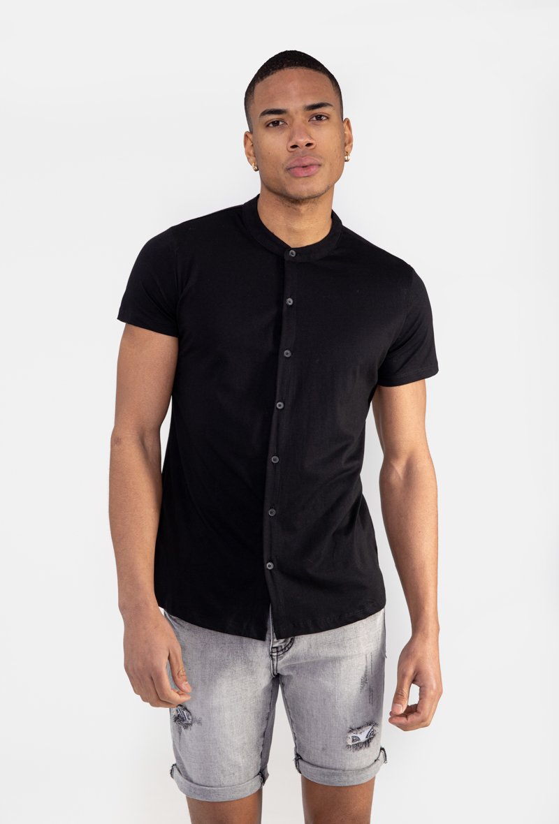 Chemise col mao manches courtes - Frilivin