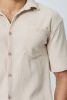 Chemise cotelée manches courtes oversize - Frilivin
