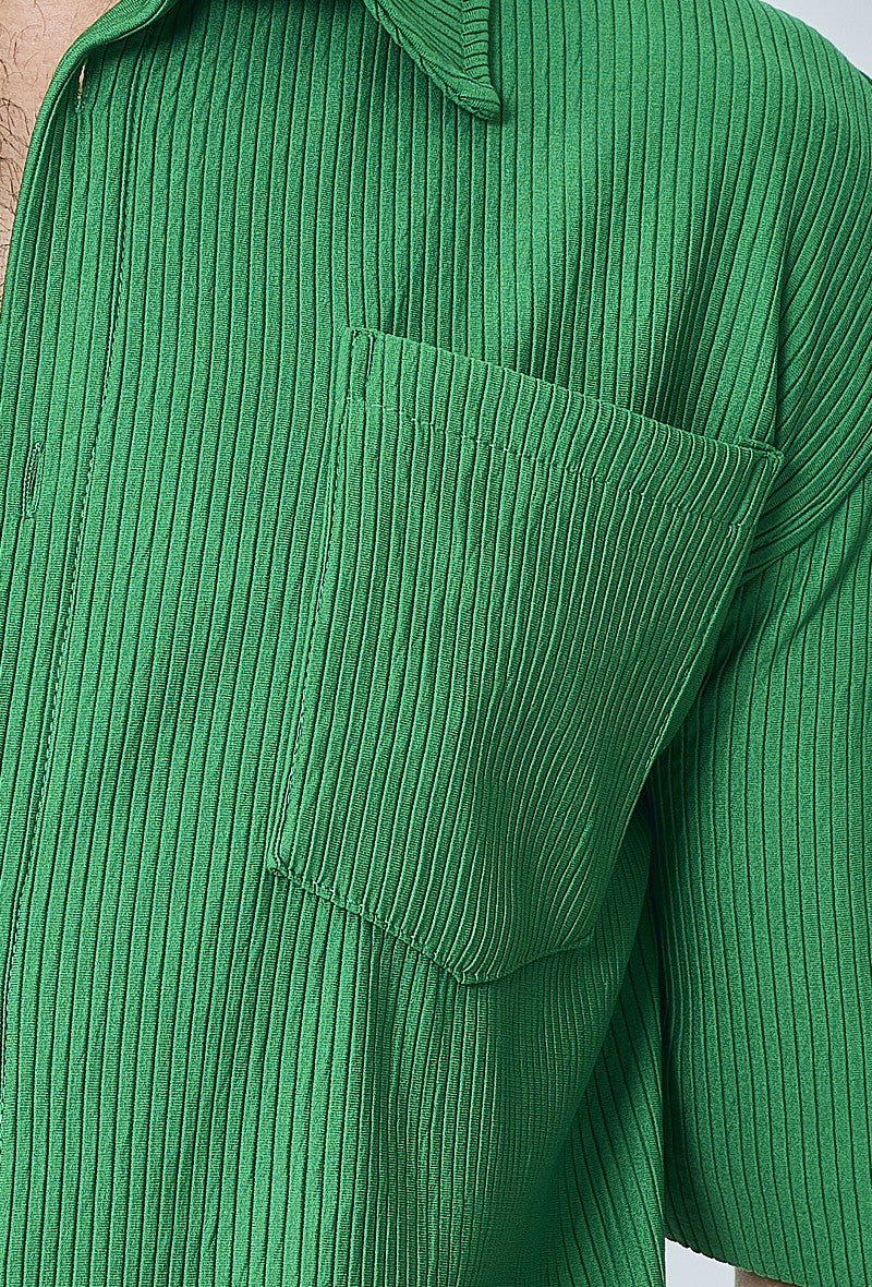 Chemise cotelée manches courtes oversize - Frilivin
