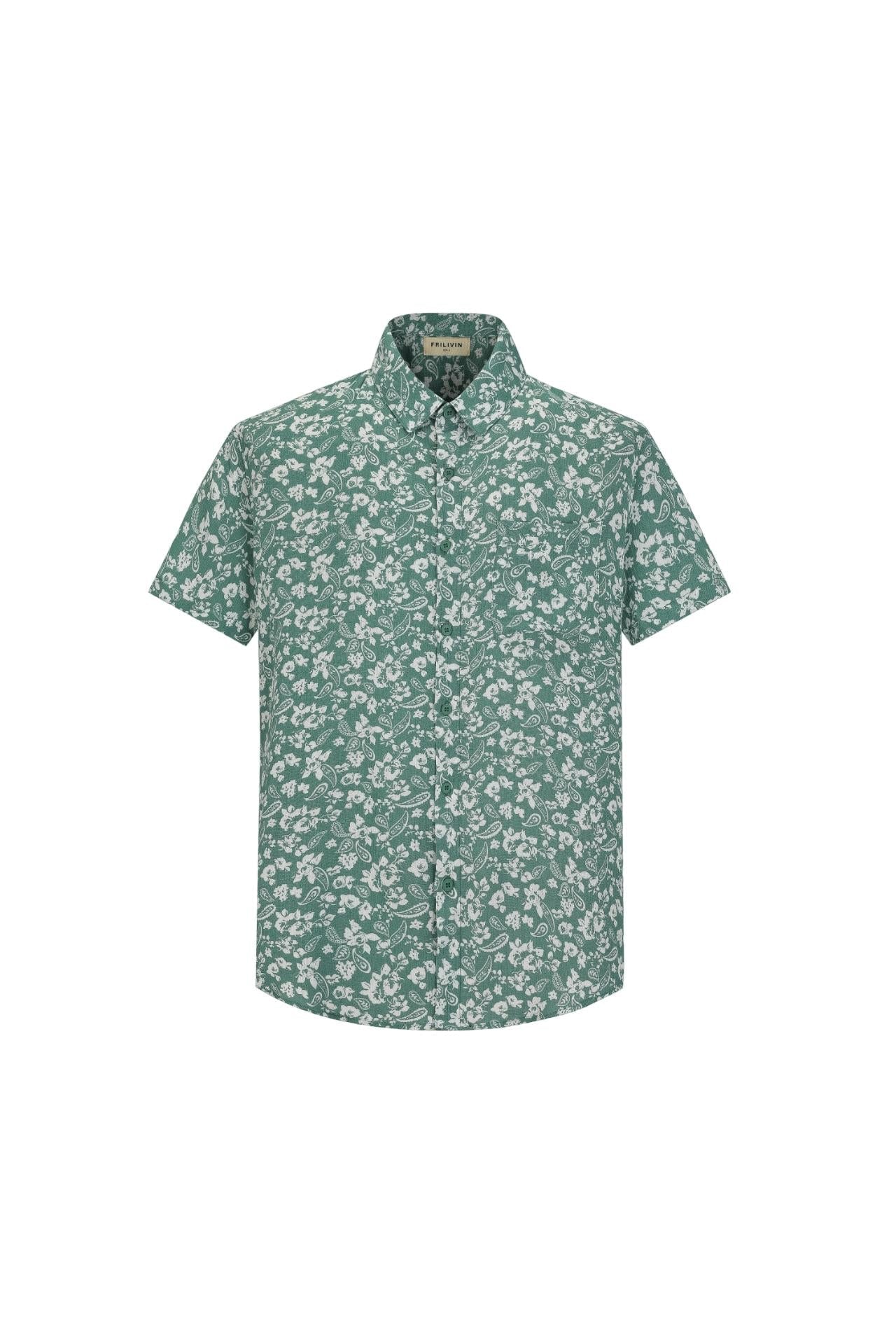 Chemise décontractée fleuri à poche - Frilivin