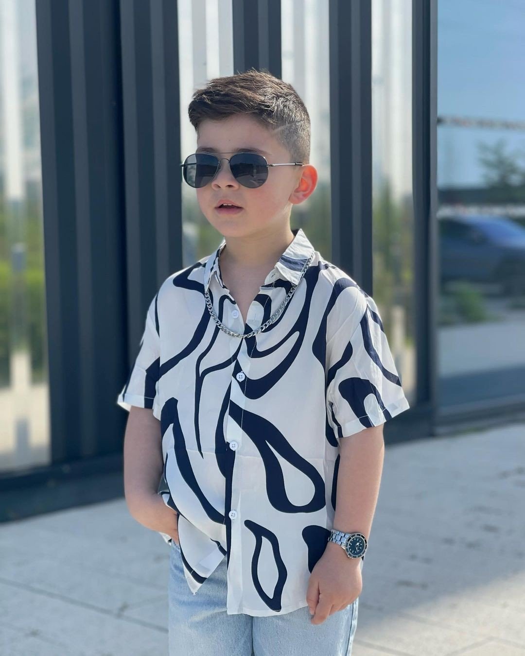 Chemise enfant motifs animalier - Frilivin