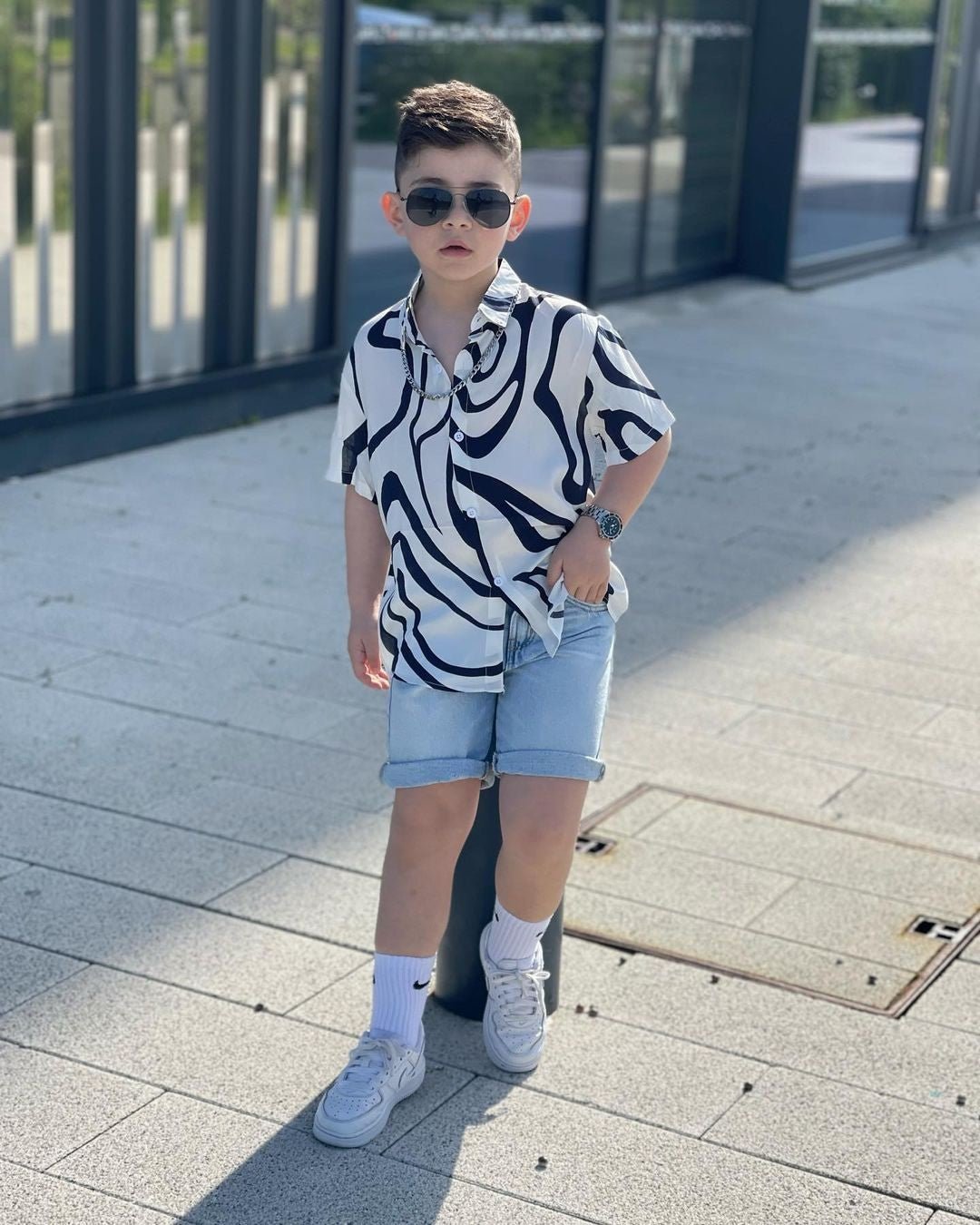 Chemise enfant motifs animalier - Frilivin