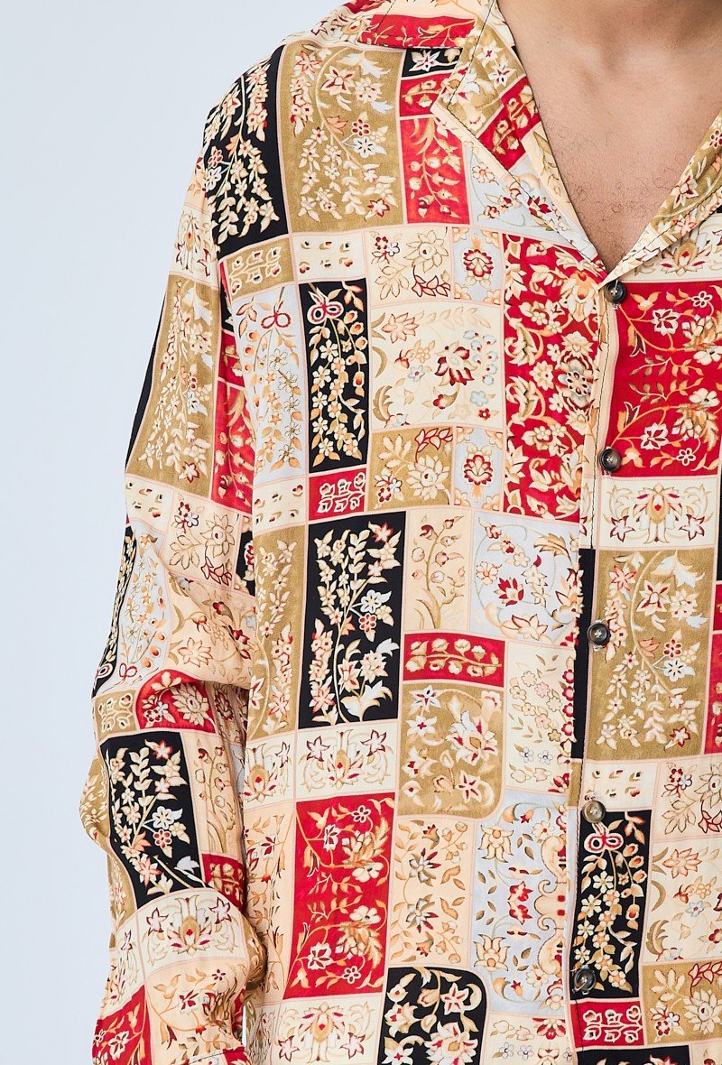 Chemise légère manches longues à motif fleuri - Frilivin