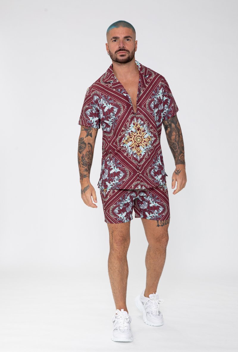 Chemise manches courtes à motif baroque - Frilivin