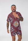 Chemise manches courtes à motif baroque - Frilivin