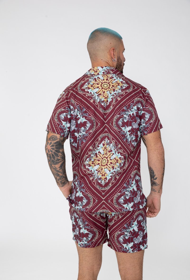 Chemise manches courtes à motif baroque - Frilivin