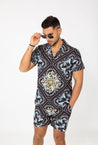 Chemise manches courtes à motif baroque - Frilivin