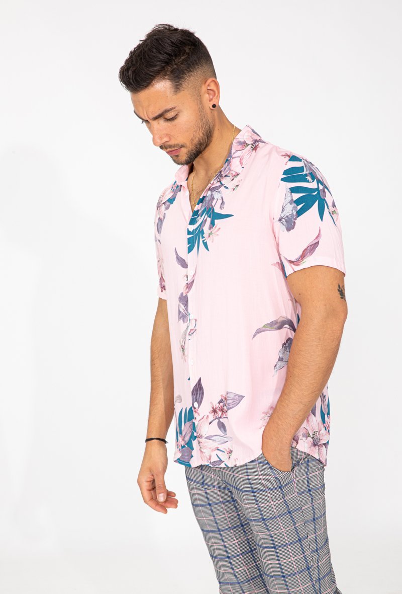 Chemise manches courtes fleuri - Frilivin