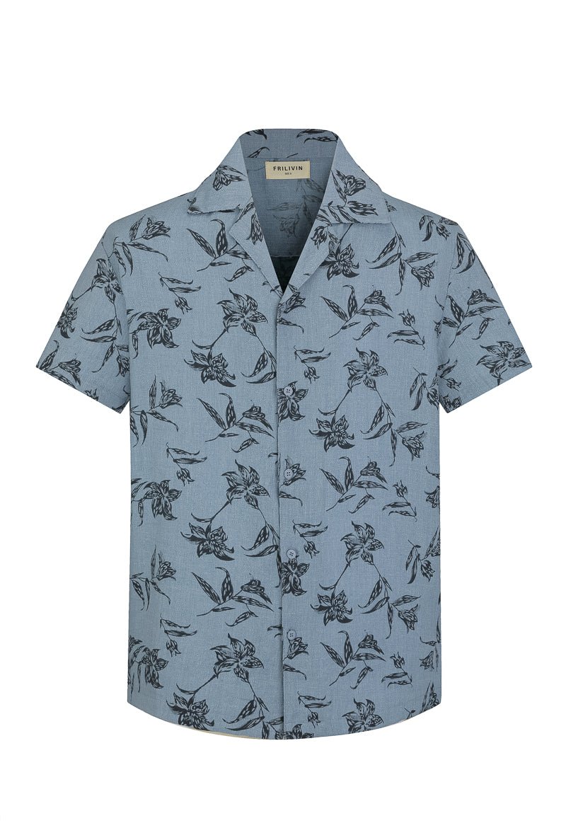 Chemise manches courtes fleurie - Frilivin