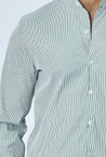 Chemise oxford à rayure col mao - Frilivin