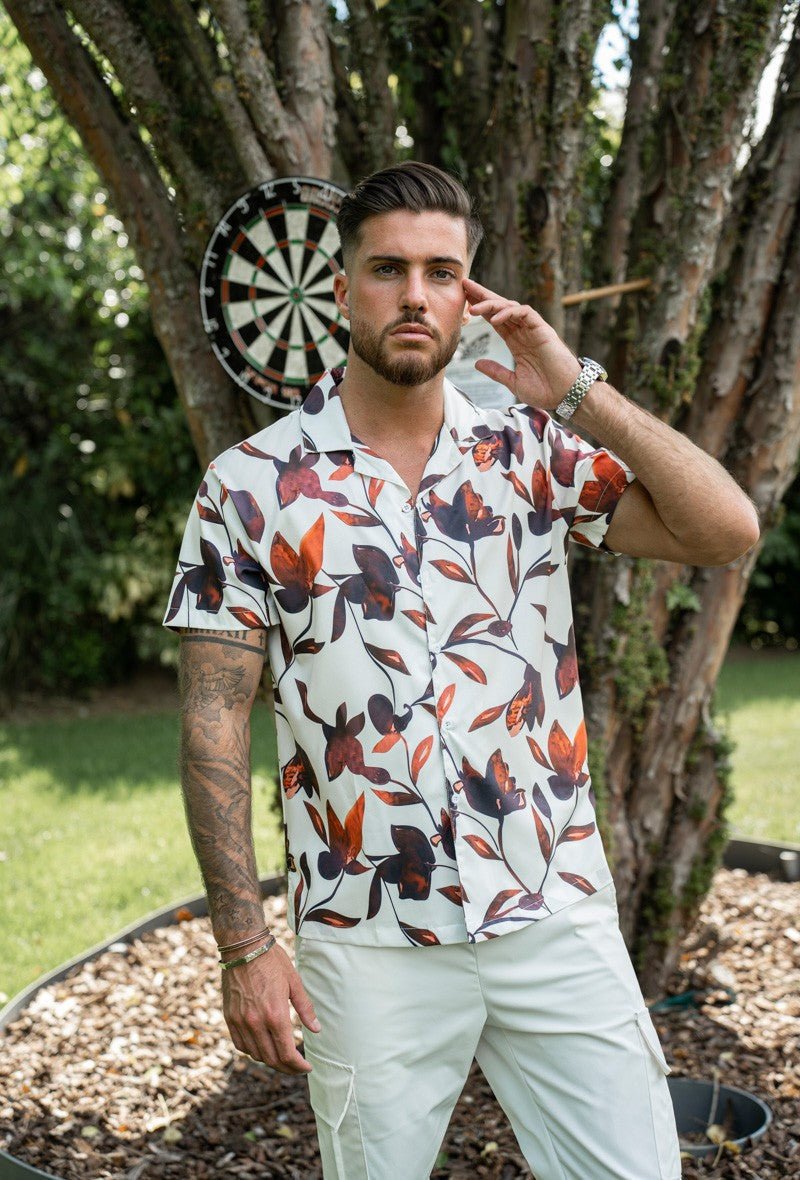 Chemise structurée à motif fleuri - Frilivin