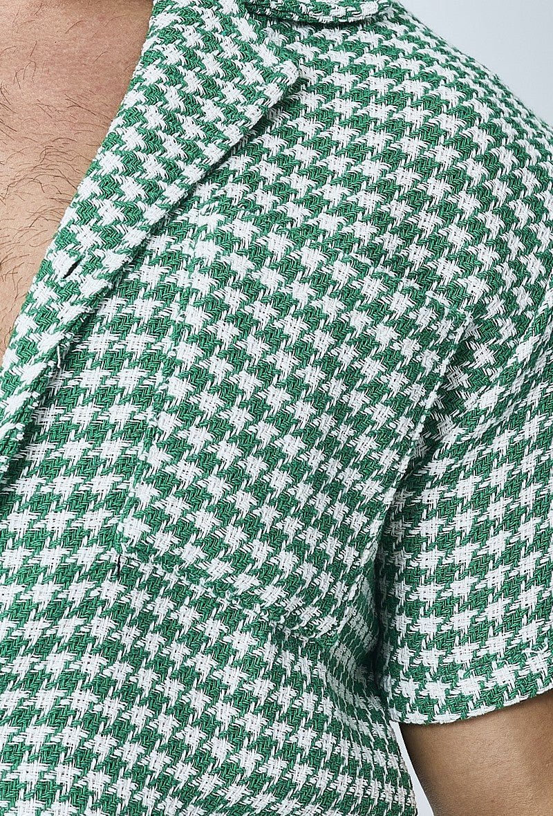 Chemise tweed à carreaux manches courtes - Frilivin