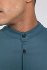 Chemise uni col mao à manches longues - Frilivin