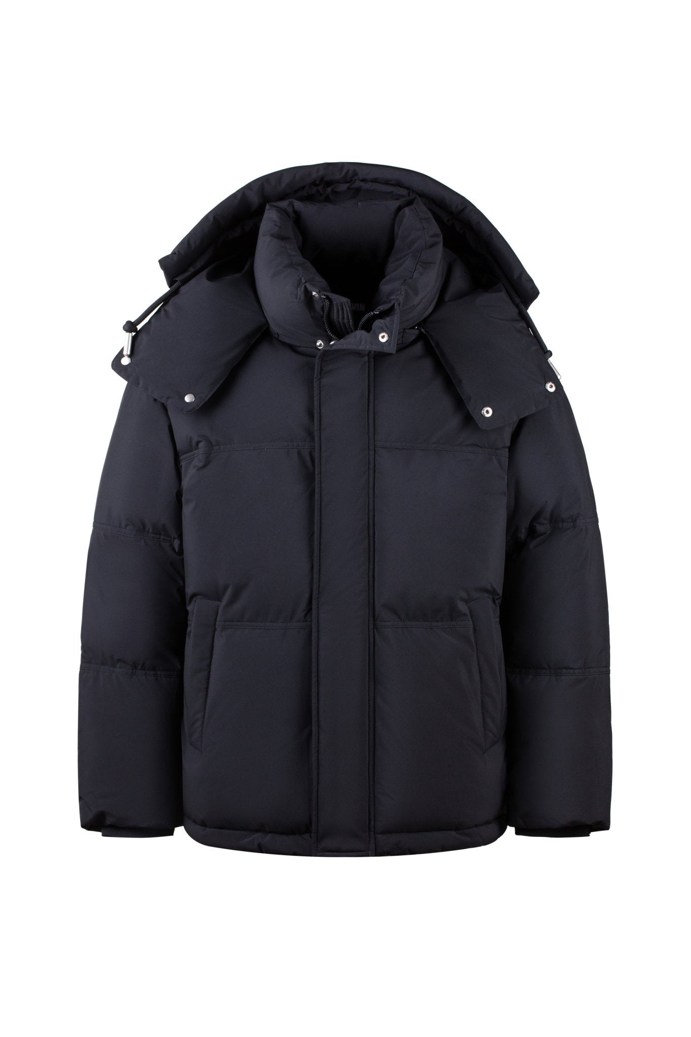 Quilted down jacket with big hood